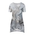 thumbnail image 4 of Hauts d'Été pour Femmes 2023 Coupe Ample Col Rond Manches Courtes T-Shirts T-Shirts Graphiques Étoiles et Rayures Blouses Décontractées et Confortables, 4 of 5