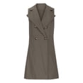 thumbnail image 4 of Yuyuzo Gilets Longs Sans Manches pour Femmes Col à Revers Ouvert Vestes à Double Boutonnage avec Poches Hauts d'Automne, 4 of 5
