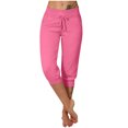 thumbnail image 2 of Liquidation d'Économies d'Été! RQYYD Pantalons Capri pour Femmes Été Décontractés Capris Raccourcis Pantalon de Yoga Jogger à Cordon avec Poches Bas Resserré Pantalons de Survêtement Liquidation, 2 of 6