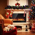 thumbnail image 4 of Patiojoy 40" Recessed Electric Fireplace Wall Mounted Heater w/Remote Control 750W/1500W mode Adjustable Flame, 4 of 8