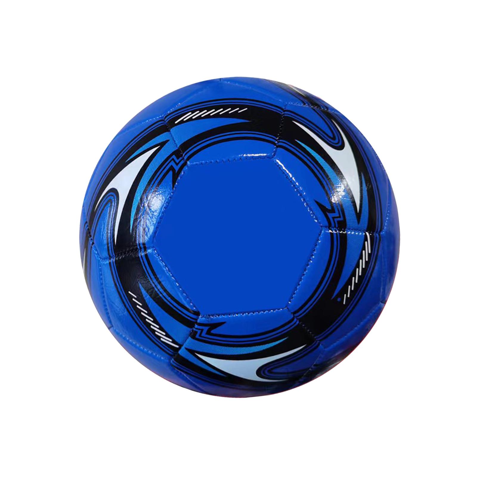 Soccer Ball Size 5 PU Leather Training Ball for Training Competition School Blue