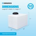 thumbnail image 2 of Norwesco Flat Bottom Utility Tank for Trailers and Lawn Care, 16 Gallon, White, 2 of 6
