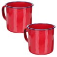 thumbnail image 3 of Miangastore Tasse en Émail Rouge Adultes Article Ménager Fêtes des Fêtes 2 Pcs 5.1x3.9 Po, 3 of 8
