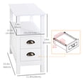 thumbnail image 3 of HOMCOM Table d'Appoint Mince avec 2 Tiroirs et Tablette de Rangement, Table d'Appoint pour Sofa, 3 of 10