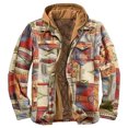 thumbnail image 1 of Men Casual Thick Cotton-padded Non-positioning Printing Hooded Zipper Jacket, 1 of 2