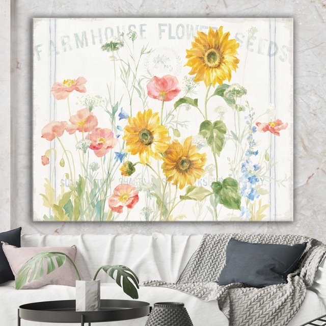 Designart - Florals FloorSack I - Galerie Florale et Botanique-Toile Enveloppée