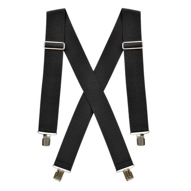 Hold'Em Suspenders for Men Heavy Duty utility Clips 2 Wide - Black