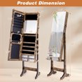 thumbnail image 3 of Costway Jewelry Cabinet Armoire Full Length Frameless Mirror Lockable with Lights Rustic Brown, 3 of 10