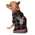 thumbnail image 1 of Holiday Time Grey Check Moose Dog Sweater, 1 of 3