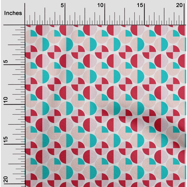 oneOone Georgette Viscose Fabric Circle Geometric Print Sewing Fabric BTY 42 Inch Wide