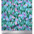 thumbnail image 1 of Soimoi Polyester Crepe Fabric Leaves & Tulip Floral Fabric Prints by Yard 42 Inch Wide, 1 of 3
