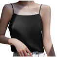 thumbnail image 2 of asjyhkr Womens Satin Silk Camisole Tops Summer Spaghetti Strap Shirts Comfy Soft Lounge Cami Tank, 2 of 3