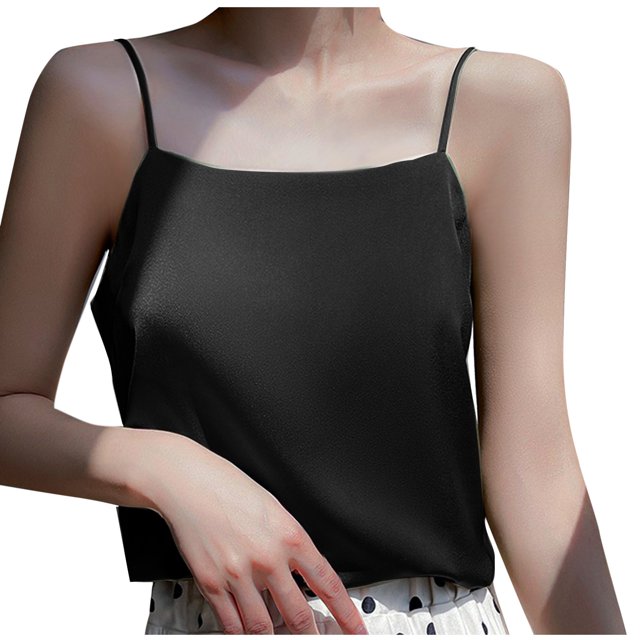 Timegard Womens Camisole Tank Tops Spaghetti Strap Sleeveless Shirts Solid Color Comfy Soft Tops