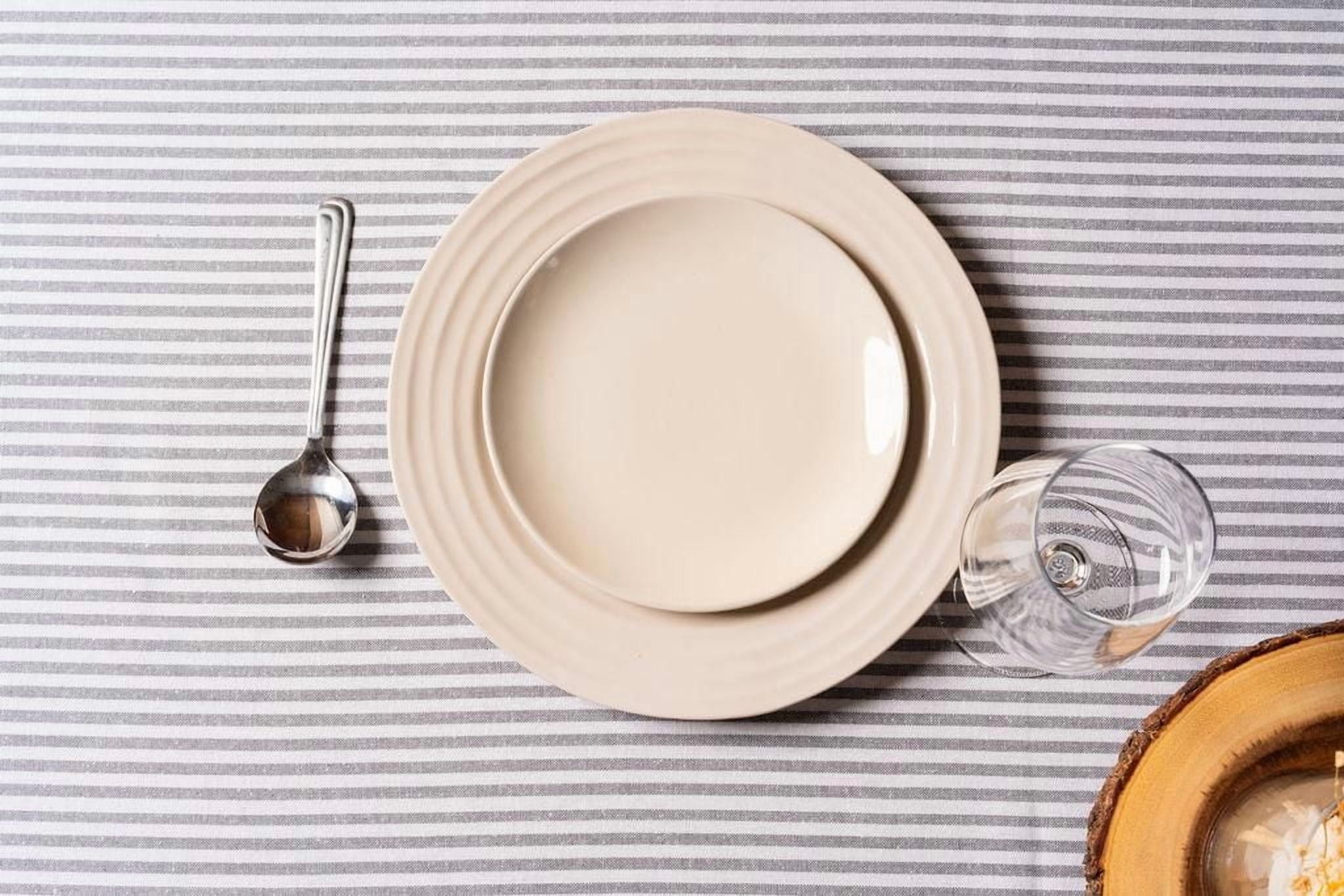 Fabstyles 100% Cotton Bistro Stripe Table Cloth