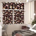 thumbnail image 4 of Coffee and Cane Candy Kitchen Curtain Valance and Tiers Set of 3 Coffee Theme Farmhouse 24 Inch Length Tier Curtains Kitchen Decor Blackout Drape Window Curtain,Size M, 4 of 4
