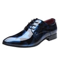 thumbnail image 2 of PEONAVET Wedding Shoes for Men Cap Toe Lace up Formal Business Tuxedo Shoes, 2 of 7