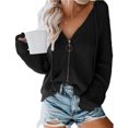 thumbnail image 4 of Femmes Cardigan à Capuche Pull Zip Cardigan à Capuche Pull Zip Ample Top Femmes Cardigan à Capuche Femmes Casual Top Femmes Cardigan à Capuche Pull à Capuche Peau Douce Décontractée, 4 of 6