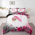 thumbnail image 1 of Erosebridal Ensemble de Couette Simple à Initiale de Lettre, Couette en Duvet Personnalisée Monogrammée, Déco Florale, Réversible, Légère, 2 Pcs, 1 of 8