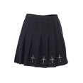 thumbnail image 3 of Sylvamorning Women High Waist Gothic Punk Cross Pattern Mini Pleated Skirt, 3 of 8