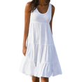 thumbnail image 2 of TIMIFIS Robe Midi d'Été Décontractée Unie Sans Manches pour Femme Grande Taille, Blouse Fluide de Plage et de Fête, 2 of 6
