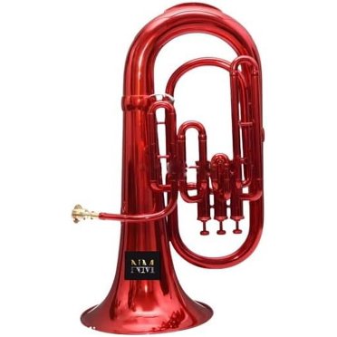 Brass Bb Flat Musical Instrument Euphonium 3 Valve With Free Hard Case Mouthpiece (Red)