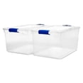 thumbnail image 1 of HOMZ 66-Quart Clear Plastic Stackable Storage Bin with Lid, 2 Pack, Clear, 1 of 7