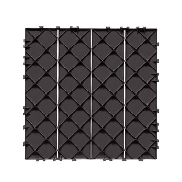 KFFKFF Carreaux de Terrasse Emboîtables, Lot de 36, 12"x12 Pouces, Imperméables pour Porche, Brun Foncé