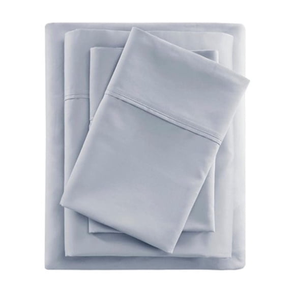 Beautyrest BR 600 TC Cooling Cotton Blend Solid Bed Sheet Set with 16 Inch Deep Pocket, All Season, Soft Bedding-Set, Matching Pillow Case, Full, Blue, 4 Piece