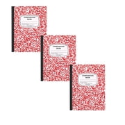 3Pcs Composition Notebook 1 Pack B5 Wide Ruled 100 Sheets Marble Cover 9.7x7.5in Sewn Binding,Pink