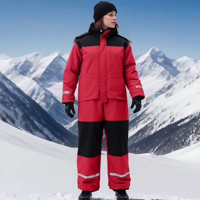 Timegard Rompers for Women 1 Piece Winter Outdoor Warm Snowsuits Ski Suits Windproof Jumpsuits for Men
