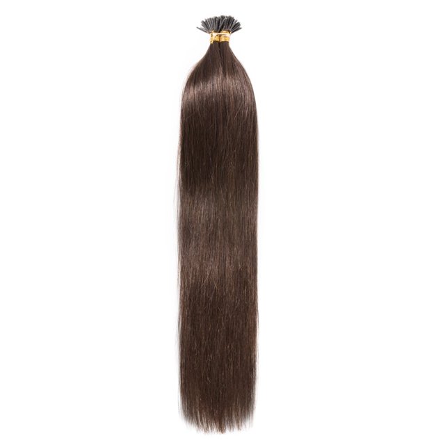 Colle à Cheveux I-TIP 16-20” Extensions de Cheveux Humains Real Remy Extensions de Cheveux Real Doux Bâton de Cheveux 100 Mèches/50g Noir 20”-50g