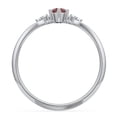 thumbnail image 4 of Birthstone Oval Ring with Shoulder Accents - Garnet (January), 4 of 5
