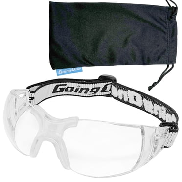 Going One Lunettes de Sécurité Sport - Lunettes de Protection pour les Yeux en Polycarbonate pour Pickleball, Racquetball, Squash, Basketball; Lunettes Enveloppantes de Protection avec Protection UV et Sangle, pour Hommes et Femmes