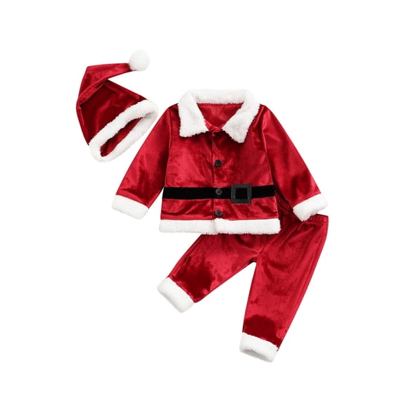 FAROOT Ensemble Cardigan et Pantalon à Manches Longues Père Noël pour Enfants