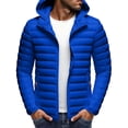 thumbnail image 4 of Men's Winter Quilted Jacket with Stitching Design, Slim Fit Hooded Coat, Polyester Material for Warmth and Insulation, Suitable for Cold Weather Casual and Outdoor Activities, 4 of 9