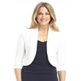thumbnail image 1 of WIFORNT Women's Open Front Knitted Cardigan Solid Color Short Sleeve Shrug Cotton Bolero Jacket Cropped Knit Sweaters, 1 of 7