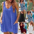 thumbnail image 1 of Gspmoly Robes pour Femmes, Mode Décontractée Aguichant Unie à Rayures Sans Manches à Col Rond Robe Débardeur pour Dames Robes de Soirée pour Femmes jusqu'à 65 % de Rabais, 1 of 5