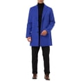 thumbnail image 2 of INSPIRE CHIC Men's Coat Notched Lapel Single Breasted Mid-Weight Long Sleeve Coat 2XL Blue, 2 of 7