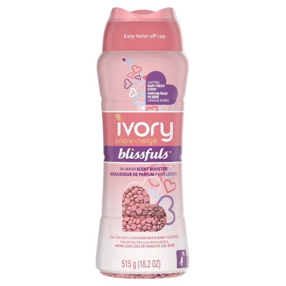 Perles de rehausseur de parfum pour lessive Ivory Neige Blissfuls, Parfum frais de bébé
