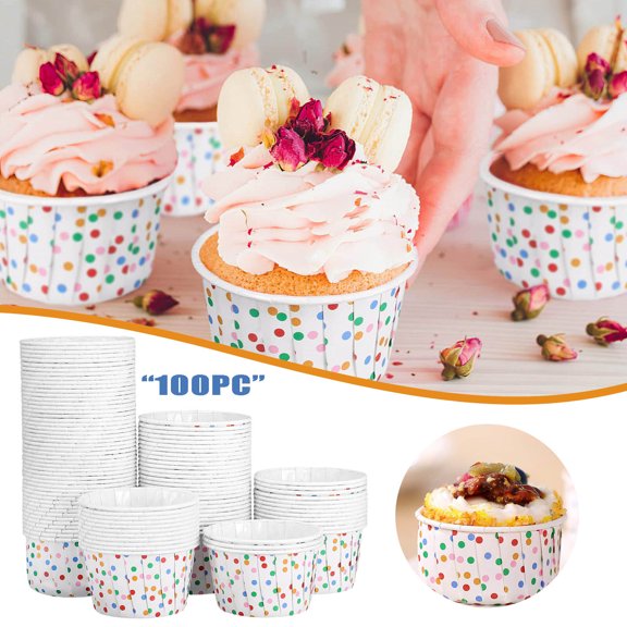 Moule à Gâteau - Catégorie de Produit Moule à Gâteau 1 Gobelets en Papier à Pois Jetables pour Desserts Gobelets Cupcakes Glace Sundae Yogourt 100