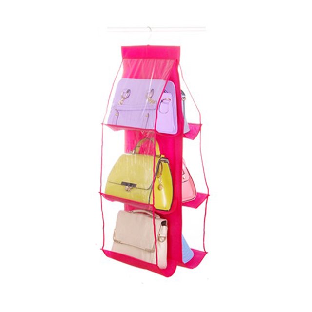 Amdohai Support de Rangement pour Sac à Main pour Garde-Robe, Organisateur Suspendu pour Sac à Main avec 6 Grandes Poches