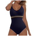 thumbnail image 3 of Huesdet Women's One Piece Athletic Racerback Swimsuit Slimming Bathing Suit[Blue,S], 3 of 7
