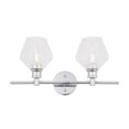 thumbnail image 1 of Living District Gene 2 Light Chrome Clear Glass Wall Sconce Industrial, 1 of 4