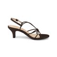 thumbnail image 3 of BLISSFUL STEP Women's Shoes Strappy Slingback Kitten Heel Sandals Coffee 8.5, 3 of 7