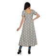thumbnail image 4 of Moomaya Longues Robes Tuniques en Coton Imprimé à Manches Courtes avec Fente avant pour Femmes, 4 of 6