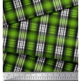 thumbnail image 1 of Soimoi Green Poly Georgette Fabric Plaid Check Decor Fabric Printed Yard 52 Inch Wide, 1 of 3