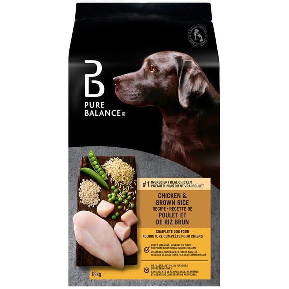 Pure Balance Chicken & Brown Rice Recipe Complete Dog Food, 18kg