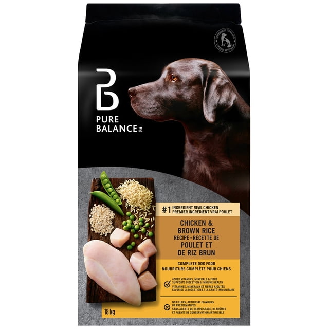 Pure Balance Chicken & Brown Rice Recipe Complete Dog Food, 18kg