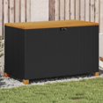 thumbnail image 1 of vidaXL Garden Storage Box Black 110x55x63 cm Poly Rattan Acacia Wood, 1 of 5