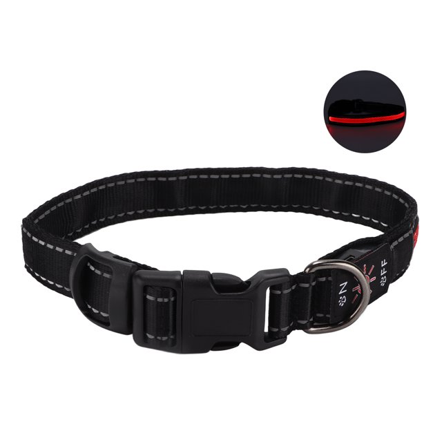Dog LED Collar, Dog Luminous Collar Bite Resistant Metal Clip USB Charging With USB Cable For Outdoor For Dogs For Cats Red,Green,Blue